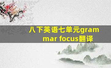 八下英语七单元grammar focus翻译